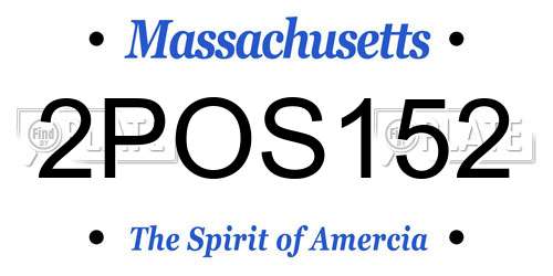 2POS152 Massachusetts License Plate
