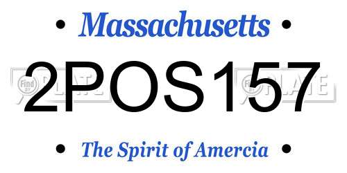 2POS157 Massachusetts License Plate