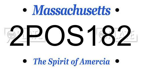 2POS182 Massachusetts License Plate