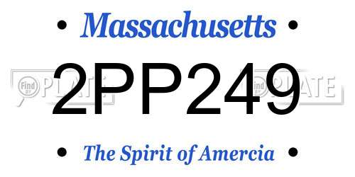 2PP249 Massachusetts License Plate