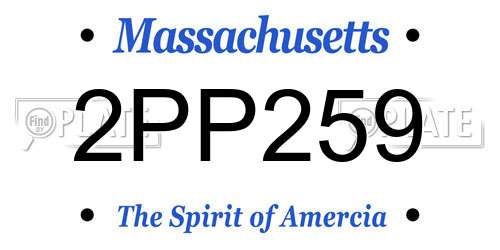 2PP259 Massachusetts License Plate