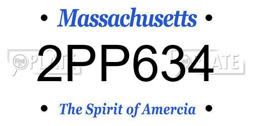 2PP634 Massachusetts License Plate