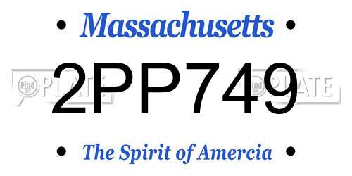 2PP749 Massachusetts License Plate