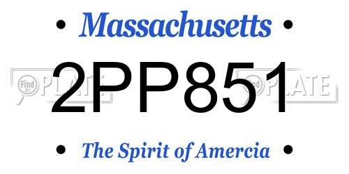2PP851 Massachusetts License Plate
