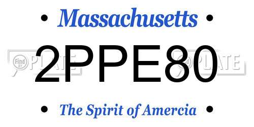 2PPE80 Massachusetts License Plate