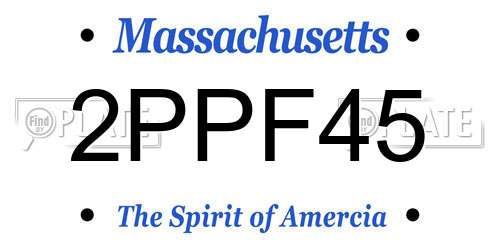 2PPF45 Massachusetts License Plate