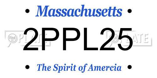 2PPL25 Massachusetts License Plate