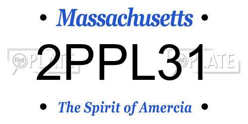 2PPL31 Massachusetts License Plate