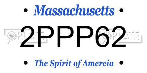 2PPP62 Massachusetts License Plate