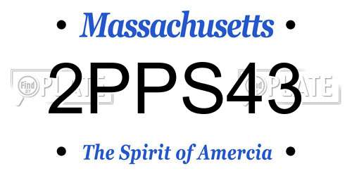 2PPS43 Massachusetts License Plate