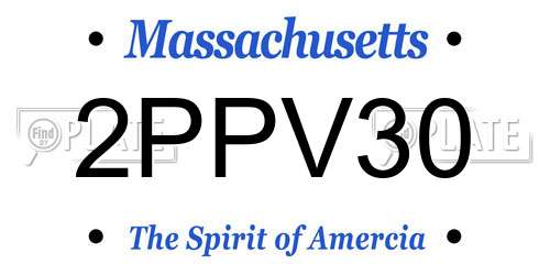 2PPV30 Massachusetts License Plate
