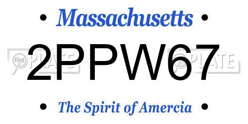 2PPW67 Massachusetts License Plate