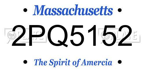 2PQ5152 Massachusetts License Plate