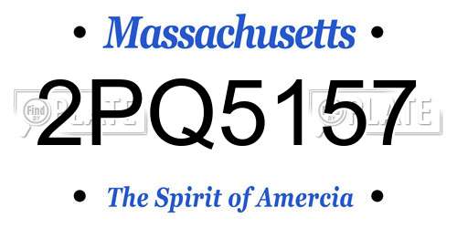 2PQ5157 Massachusetts License Plate