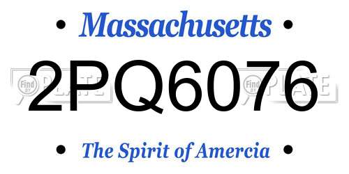 2PQ6076 Massachusetts License Plate