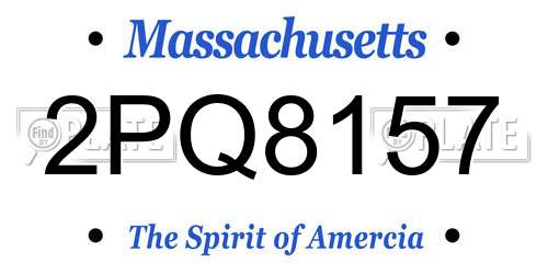 2PQ8157 Massachusetts License Plate