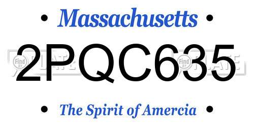 2PQC635 Massachusetts License Plate