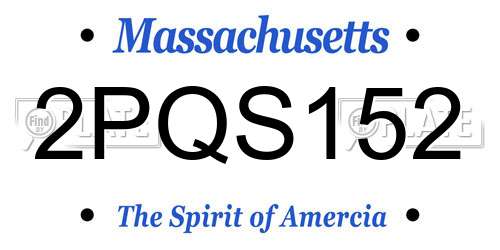 2PQS152 Massachusetts License Plate