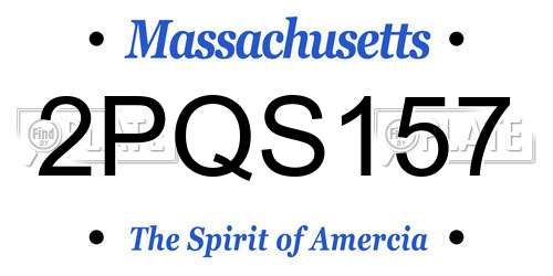 2PQS157 Massachusetts License Plate