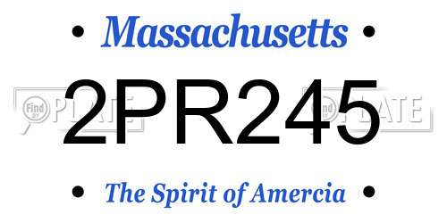 2PR245 Massachusetts License Plate