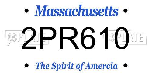 2PR610 Massachusetts License Plate