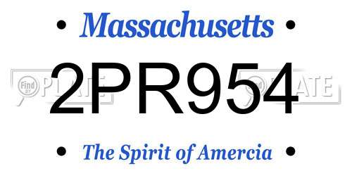 2PR954 Massachusetts License Plate