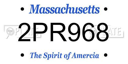 2PR968 Massachusetts License Plate