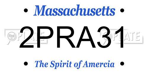 2PRA31 Massachusetts License Plate