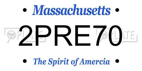 2PRE70 Massachusetts License Plate