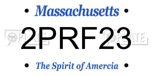 2PRF23 Massachusetts License Plate
