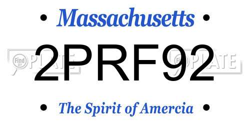 2PRF92 Massachusetts License Plate
