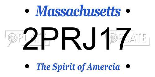 2PRJ17 Massachusetts License Plate