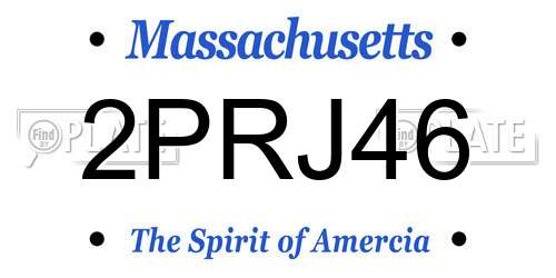 2PRJ46 Massachusetts License Plate