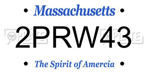 2PRW43 Massachusetts License Plate