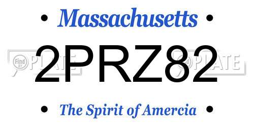 2PRZ82 Massachusetts License Plate