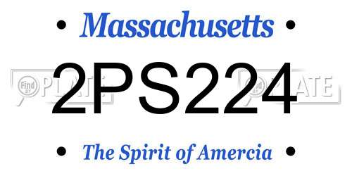 2PS224 Massachusetts License Plate
