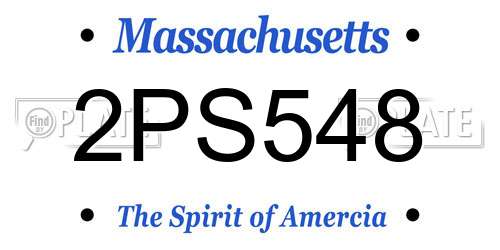 2PS548 Massachusetts License Plate