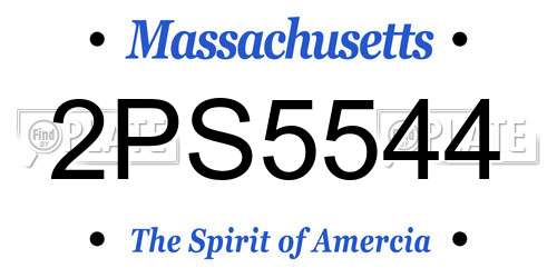 2PS5544 Massachusetts License Plate