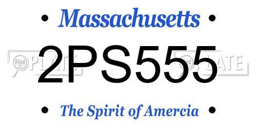 2PS555 Massachusetts License Plate