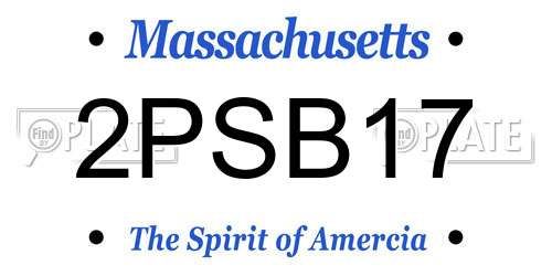 2PSB17 Massachusetts License Plate
