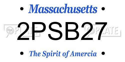 2PSB27 Massachusetts License Plate