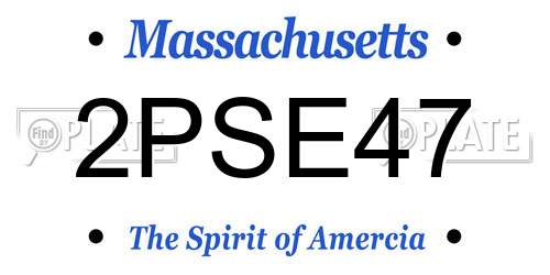2PSE47 Massachusetts License Plate