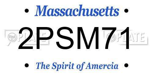 2PSM71 Massachusetts License Plate