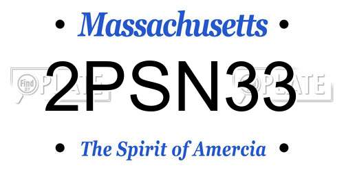 2PSN33 Massachusetts License Plate