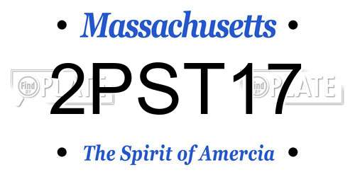 2PST17 Massachusetts License Plate