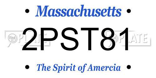2PST81 Massachusetts License Plate