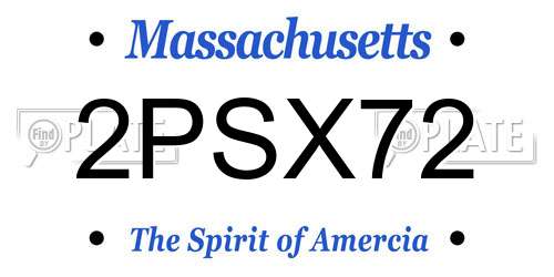 2PSX72 Massachusetts License Plate