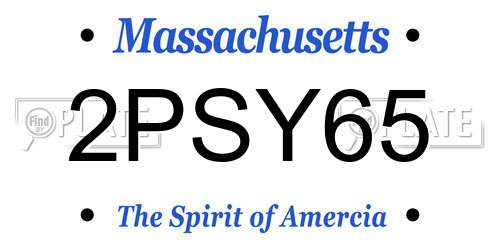 2PSY65 Massachusetts License Plate