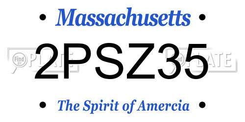 2PSZ35 Massachusetts License Plate