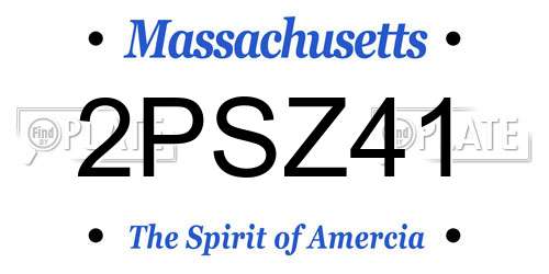 2PSZ41 Massachusetts License Plate